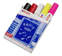 Marcatore Ending 4090 - punta scalpello da 4,00-15,00mm - astuccio 5 colori: nero,rosso,bianco,giallo fluo,rosa fluo - Edding Quantita min. 1