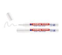 edding 4095 chalk marker - white - 2 chalk pens - round nib 2-3 mm - medium-nib