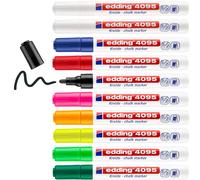 edding 4095 Marcatore a Gesso Liquido, Multicolore, 10 Pennarelli, Punta a Scalp