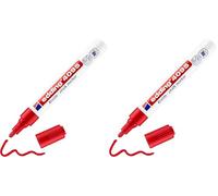 Edding 4095 Marcatore a gesso - Rosso - Blister 1 pz. - Punta tonda 2-3 mm - Pennarello con punta media per lavagne, finestre, vetro, specchi - Pennarello a gesso liquido - Coprente - Opaco