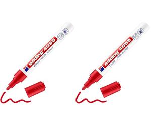 Edding 4095 Marcatore a gesso - Rosso - Blister 1 pz. - Punta tonda 2-3 mm - Pennarello con punta media per lavagne, finestre, vetro, specchi - Pennarello a gesso liquido - Coprente - Opaco