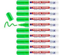 edding 4095 pennarello a gesso - verde chiaro - 10 pennarelli a gesso - punta rotonda 2-3 mm - pennarelli per vetro cancellabili - per lavagne, vetro e specchi - gesso liquido a copertura opaca