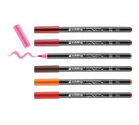 edding 4200 Brush Pen per Porcellana, Multicolore, 6 Penne, Punta 1-4 Mm, per Dipingere e Decorare Ceramica, Porcellana, Lavabile In Lavastoviglie, Asciugatura Rapida