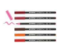 edding 4200 Brush Pen per Porcellana, Multicolore, 6 Penne, Punta 1-4 Mm, per Dipingere e Decorare Ceramica, Porcellana, Lavabile In Lavastoviglie, Asciugatura Rapida