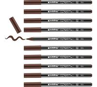 edding 4200 porcellana Brush Pen - marrone - 10 Penne - Punta a pennello 1-4 mm - Pennarello per dipingere e decorare ceramica, porcellana - lavabile in lavastoviglie, inchiostro resistente alla luce