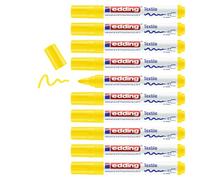 edding 4500 Marcatore per Tessuti, Giallo, 10Pz, Punta Tonda 2-3 mm, Marcatori Permanenti per Tessuti per Disegnare sui Tessuti, Resistente ai Lavaggi Fino a 60 °C