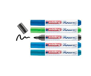 edding 4500 Marcatore per Tessuti - Per scrivere, colorare e disegnare sulla stoffa e.g. t-shirt e cuscini - Resitente ai lavaggi - Set 5 colori Freddi - Tratto 2-3 mm