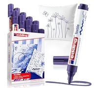 edding 4500 Marcatore per Tessuti, Viola, 10Pz, Punta Tonda 2-3 mm, Marcatori Permanenti per Tessuti per Disegnare sui Tessuti, Resistente ai Lavaggi Fino a 60 °C