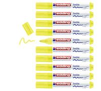 edding 4500 Pennarello per tessuti - giallo fluorescente - 10 pezzi - punta rotonda da 2-3 mm - feltro tessile lavabile in lavatrice (60 °C) per decorare il tessuto - pennarello tessile