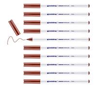 edding 4600 pennarelli tessili - marrone - 10 pezzi - punta rotonda 1 mm - pennarelli tessili lavabili in lavatrice (60 °C) per dipingere il tessuto - Matita per tessuto