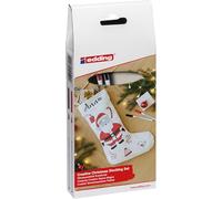 Edding 4600 Set di pennarelli in tessuto, colore: nero e rosso, feltri per decorare i vestiti, ideali per disegnare motivi di Babbo Natale