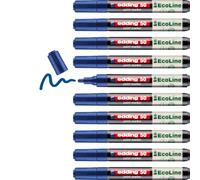 edding 50 pennarelli EcoLine - blu - 10 pezzi - punta rotonda 2-3 mm - inchiostro a base d'acqua, altamente opaco e impermeabile - penna per vetro, pietra, legno, plastica e carta