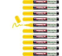 edding 50 pennarelli EcoLine - giallo - 10 pezzi - punta rotonda 2 - 3 mm - inchiostro a base d'acqua, altamente opaco e impermeabile, penna per vetro, pietra, legno, plastica e carta