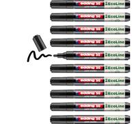 edding 50 pennarelli EcoLine - nero - 10 pezzi - punta rotonda 2 - 3 mm - inchiostro a base d'acqua, altamente opaco e impermeabile, penna per vetro, pietra, legno, plastica e carta