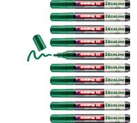 edding 50 pennarelli EcoLine - verde - Confezione da 10 - pennino rotondo 2-3 mm - inchiostro a base d'acqua, altamente opaco e impermeabile, penna per vetro, pietra, legno, plastica e carta