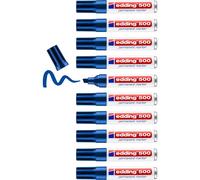 edding 500 Marcatore Permanente, Blu, 10Pz, Punta a Scalpello 2-7 Mm, Penne Impe