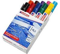 edding 500 Marcatore Permanente, Multicolore, Scatola 10Pz, Punta a Scalpello 2-7 Mm, Impermeabile, Asciugatura Rapida Senza Sbavature, per Cartone, Plastica, Legno, Metallo, Vetro e Tessuto