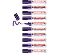 Edding 500 Marcatore Permanente, Viola, Scatola 10Pz, Punta a Scalpello 2-7 Mm, Impermeabile, Asciugatura Rapida Senza Sbavature, per Cartone, Plastica, Legno, Metallo, Vetro e Tessuto