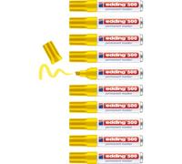 edding 500 pennarelli permanenti - giallo - 10 pennarelli - punta smussata 2-7 mm - impermeabile, ad asciugatura rapida, pennarelli indelebili - per cartone, plastica, legno, metallo, vetro