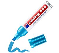 Edding 500 - Pennarello indelebile, ricaricabile, 2 - 7 mm, colore azzurro