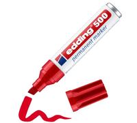 Edding 500 - Pennarello indelebile, ricaricabile, 2 - 7 mm, rosso