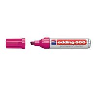 edding 500 Pennarello permanente - rosa - 1 penna, punta smussata da 2-7 mm, asciugatura rapida, resistente all'acqua e allo sfregamento - per cartone, plastica, legno, metallo, vetro