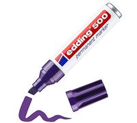 Edding 500 Pennarello permanente viola - 1 penna - punta smussata 2-7 mm - asciugatura rapida resistente all'acqua e agli sfregamenti - per cartone, plastica, legno, metallo, vetro