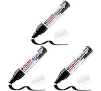 Edding 5000 acrilico marcatore largo - nero - a vernice acrilica - punta scalpello 5-10mm - pennarello per disegno su tela, carta, legno - marcatore per sassi/ciotoli, Pacco da 3