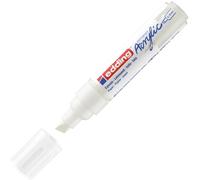 edding 5000 Marcatore Acrilico Largo, Bianco, 1 a Vernice, Punta Scalpello 5-10Mm, Pennnarello per Disegno Su Tela, Carta, Legno, per Sassi/Ciotoli