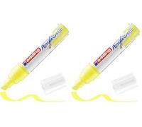 Edding 5000 Marcatore Acrilico Largo, Giallo Fluorescente, 1 Marcatore a Vernice Acrilica, Punta Scalpello 5-10Mm, Pennnarello Acrilico per Disegno Su Tela, Carta, Legno, per Sassi/Ciotoli