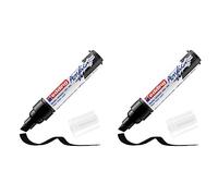 Edding 5000 Marcatore Acrilico Largo, Nero - Punta Scalpello 5-10Mm per Disegno Su Tela, Carta, Legno, Sassi/Ciotoli - Confezione da 2