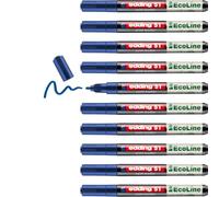 edding 51 EcoLine - Pennarello a vernice, 10 pezzi, punta rotonda da 1-2 mm, inchiostro a base d'acqua, altamente opaco e impermeabile, penna per vetro, pietra, legno, plastica e carta
