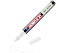 Edding 51 Pennarello EcoLine - Bianco - 1 Penna - Punta rotonda 1-2 mm - Inchiostro a base d'acqua, altamente opaco e impermeabile - Penna per vetro, pietra, legno, plastica e carta