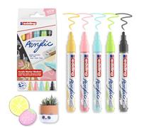 Edding 5300 acrylic marker fine marcatore permanente Nero Blu Verde Rosa Giallo 5 pz