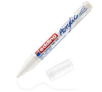 edding 5100 Marcatore Acrilico Medio, Bianco, 1 Marcatore a Vernice Acrilica Waterproof, Punta Tonda 2-3Mm, Pennnarello per Disegno Su Tela, Carta, Legno, Marcatore Acrilico per Ciotoli