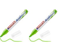 Edding 5100 Marcatore Acrilico Medio, Giallo-Verde, 1 Marcatore a Vernice Acrilica Waterproof, Punta Tonda 2-3Mm, Pennnarello Acrilico per Disegno Su Tela, Carta, Legno, per Ciotoli (Confezione da 2)
