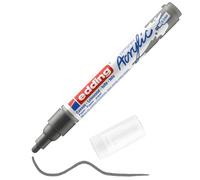 edding 5100 Marcatore Acrilico Medio, Grigio, 1a Vernice Waterproof, Punta Tonda 2-3Mm, Pennnarello per Disegno Su Tela, Carta, Legno,per Ciotoli