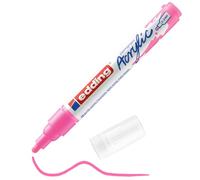 edding 5100 Marcatore Acrilico Medio, Rosa Fluorescente, 1 Marcatore a Vernice Acrilica Waterproof, Punta Tonda 2-3Mm, Pennnarello Acrilico per Disegno Su Tela, Carta, Legno, per Ciotoli