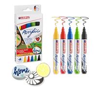 Edding 5300 acrylic marker fine marcatore permanente Nero Blu Verde Rosso Giallo 5 pz