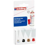 edding 5200 set testine intercambiabili per vernice spray permanente - set di 6 testine - valvole di ricambio in 4 taglie - da linee sottili (1 cm) a superfici ampie (14 cm)