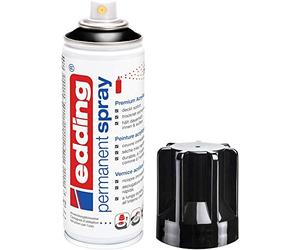 Edding 5200 Spray Permanente, Nero Lucido, 200 Ml, Vernice Acrilica Premium per Dipingere e Decorare Vetro, Metallo, Legno, Ceramica, Plastica, Tela, Smalto Acrilico, Vernice Spray