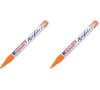 Edding 5300 Marcatore Acrilico Fine, Arancio Fluorescente, 1 Marcatore a Vernice Acrilica Waterproof, Punta Tonda 1-2Mm, Pennnarello Acrilico per Disegno Su Tela, Carta, Legno, per Ciotoli