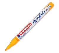 edding 5300 Marcatore Acrilico Fine, Giallo Sole, 1 Marcatore a Vernice Acrilica Waterproof, Punta Tonda 1-2Mm, Pennnarello Acrilico per Disegno Su Tela, Carta, Legno, per Ciotoli