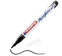 edding 5300 Marcatore Acrilico Fine, Nero, 1 Marcatore a Vernice Acrilica Waterproof, Punta Tonda 1-2Mm, Pennnarello Acrilico per Disegno Su Tela, Carta, Legno, Marcatore Acrilico per Ciotoli