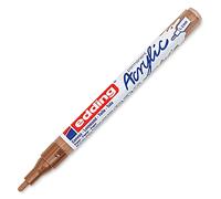 edding 5300 Marcatore Acrilico Fine, Nocciola, 1 Marcatore a Vernice Acrilica Waterproof, Punta Tonda 1-2Mm, Pennnarello Acrilico per Disegno Su Tela, Carta, Legno, Marcatore Acrilico per Ciotoli