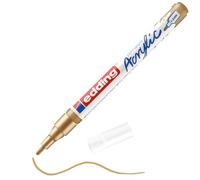 edding 5300 Marcatore Acrilico Fine, Oro, 1 Marcatore a Vernice Acrilica Waterproof, Punta Tonda 1-2Mm, Pennnarello Acrilico per Disegno Su Tela, Carta, Legno, Marcatore Acrilico per Ciotoli