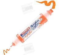 edding 5400 Pennarello Acrilico 3D Double Liner, Arancione Fluo-1 Tubetto di Vernice Acrilica, Doppia Punta 2-3,5-10Mm -Pittura Acrilica per Tele, Tavole, Legno, Colori Impermeabili di Alta Qualità