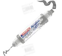 edding 5400 Pennarello Acrilico 3D Double Liner, Argento, 1 Tubetto di Vernice Acrilica, Doppia Punta 2-3,5-10Mm, Pittura Acrilica per Tele, Tavole, Legno, Colori Impermeabili di Alta Qualità