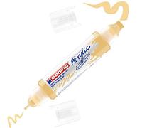 edding 5400 Pennarello Acrilico 3D Double Liner, Giallo Pastello-1 Tubetto di Vernice Acrilica, Doppia Punta 2-3,5-10Mm-Pittura Acrilica per Tele, Tavole, Legno, Colori Impermeabili di Alta Qualità