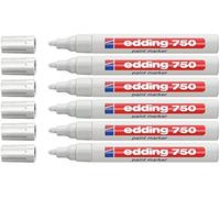 Edding 750 Creative - Pennarello, inchiostro laccato permanente per tutte le superfici, punta 2-4 mm, confezione da 6